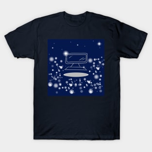 Computer monitor, modern technology with dark blue color background T-Shirt